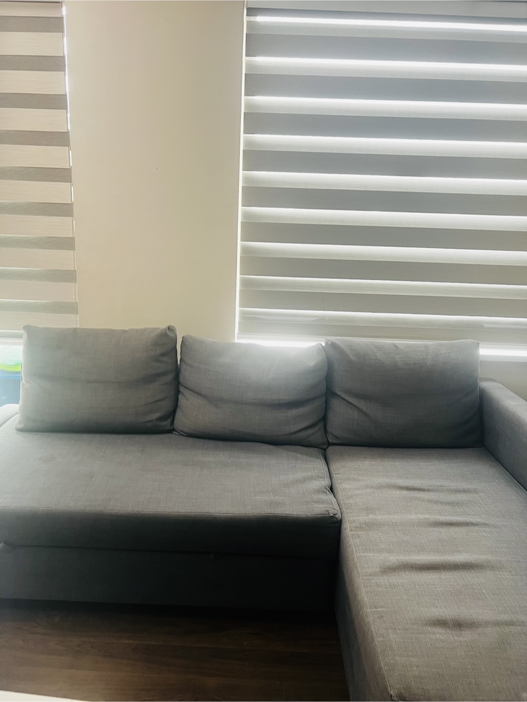 IKEA Dark Gray Sectional sleeper Sofa with Storage - photo 4