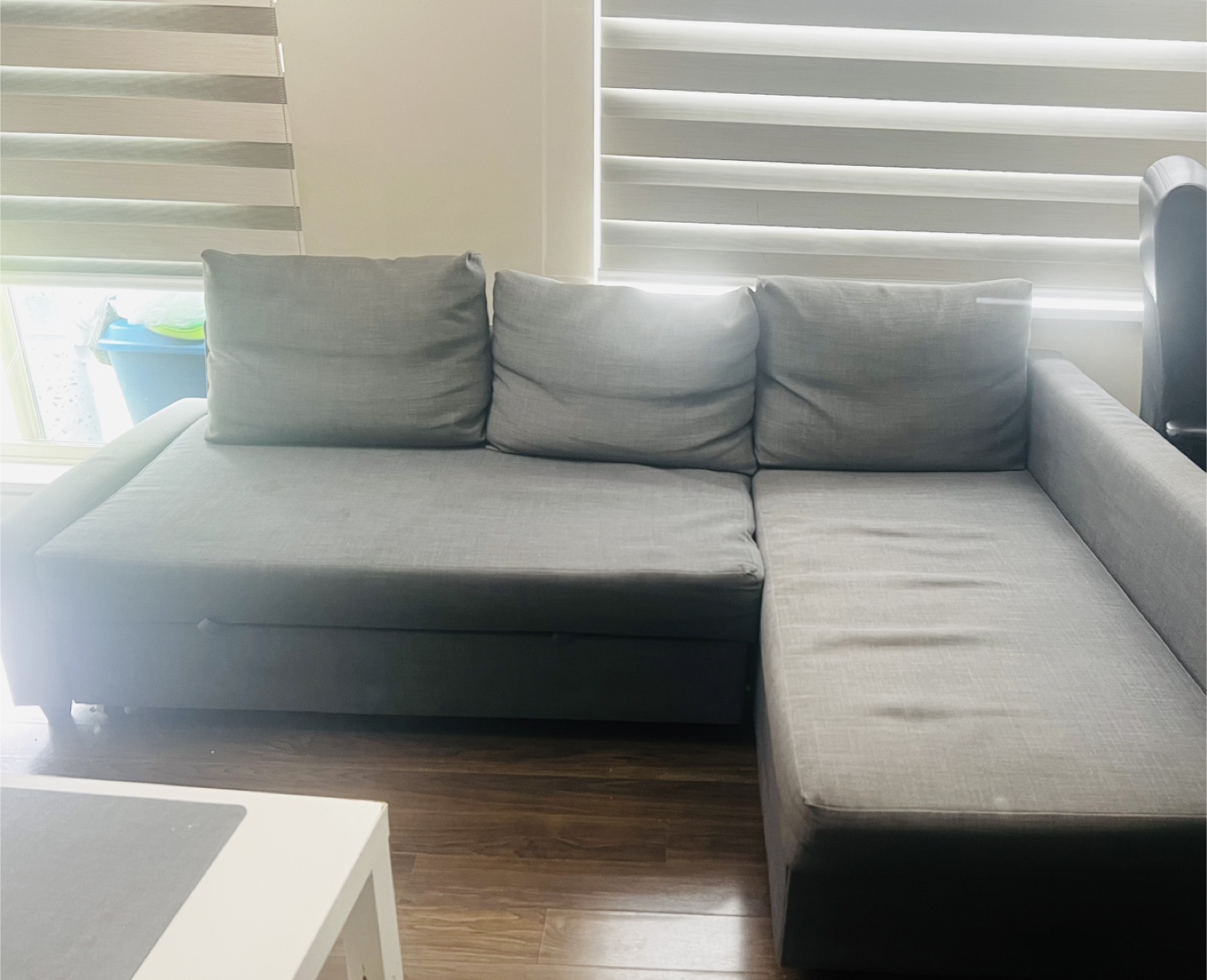 IKEA Dark Gray Sectional sleeper Sofa with Storage - photo 2