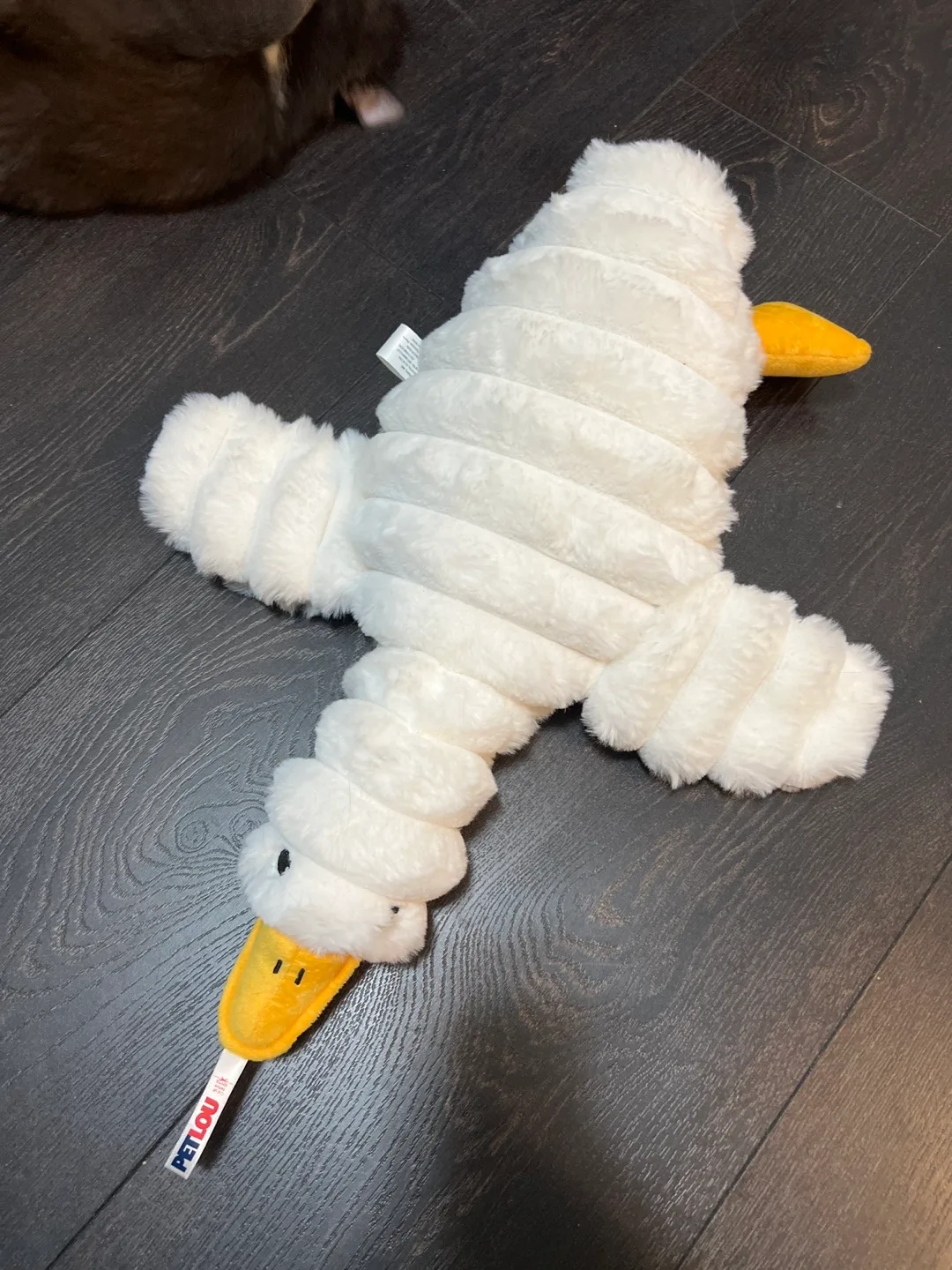 Petlou White Goose Dog Toy squeeky and crinkle thumbnail