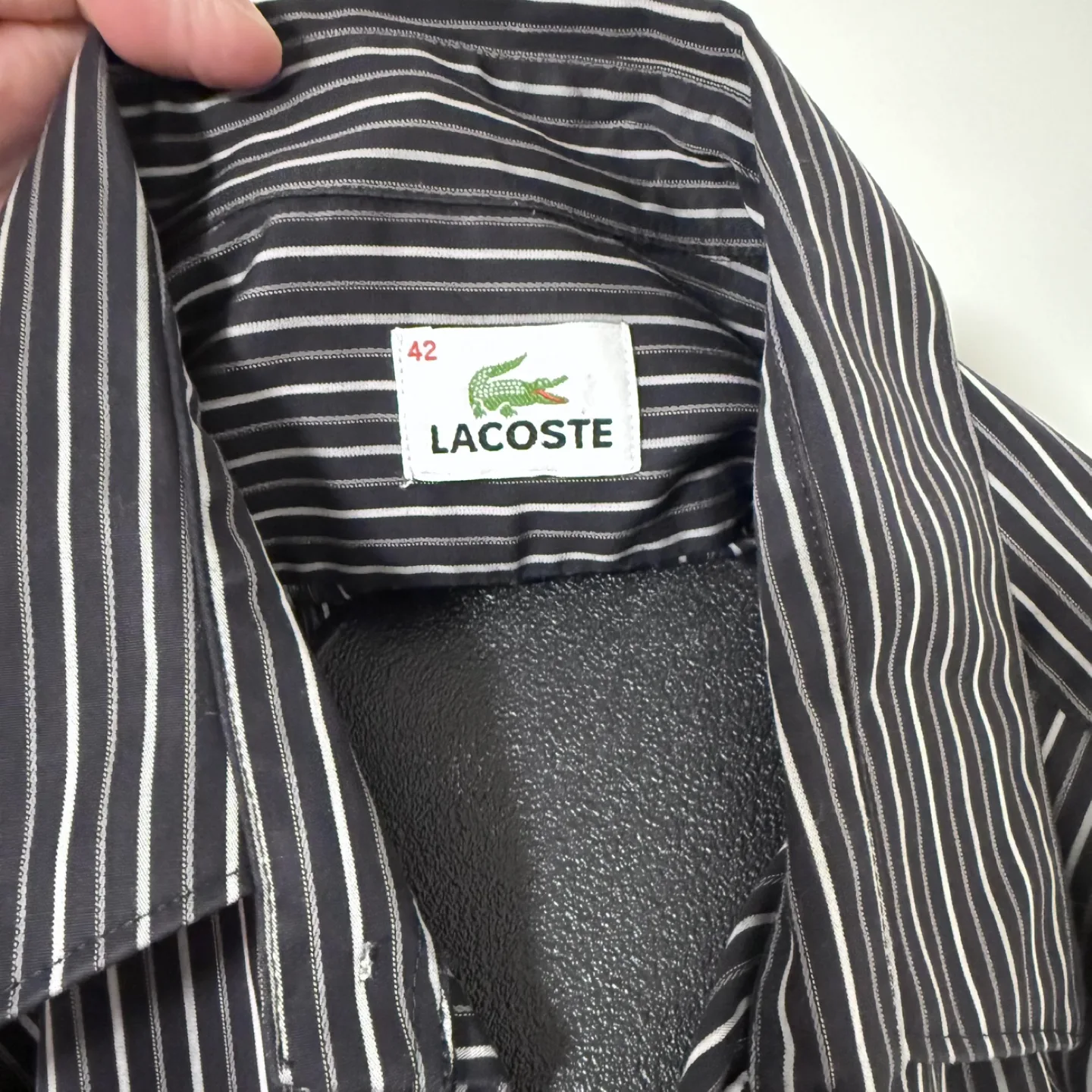 Men’s Lacoste black stripe shirt image indicator(3)