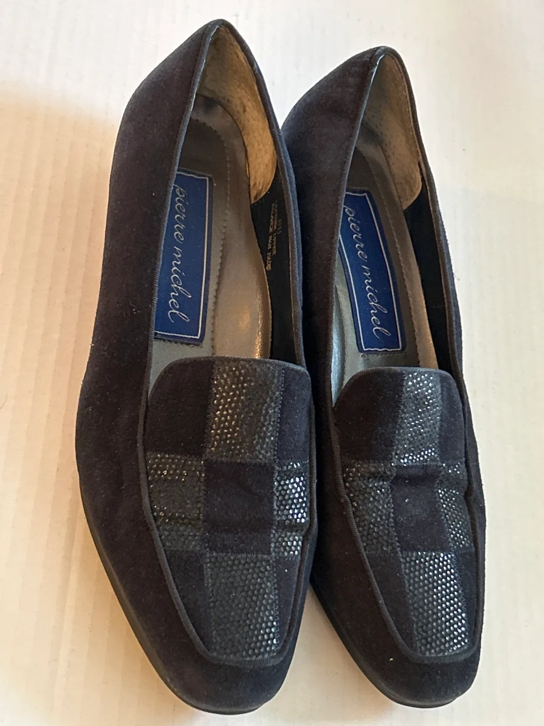 Pierre Michel Black Suede Loafers - Size 8B thumbnail