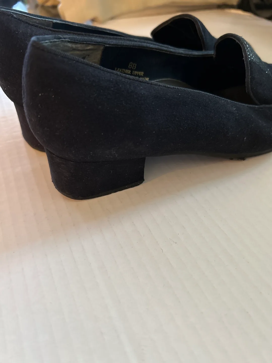 Pierre Michel Black Suede Loafers - Size 8B image indicator(4)