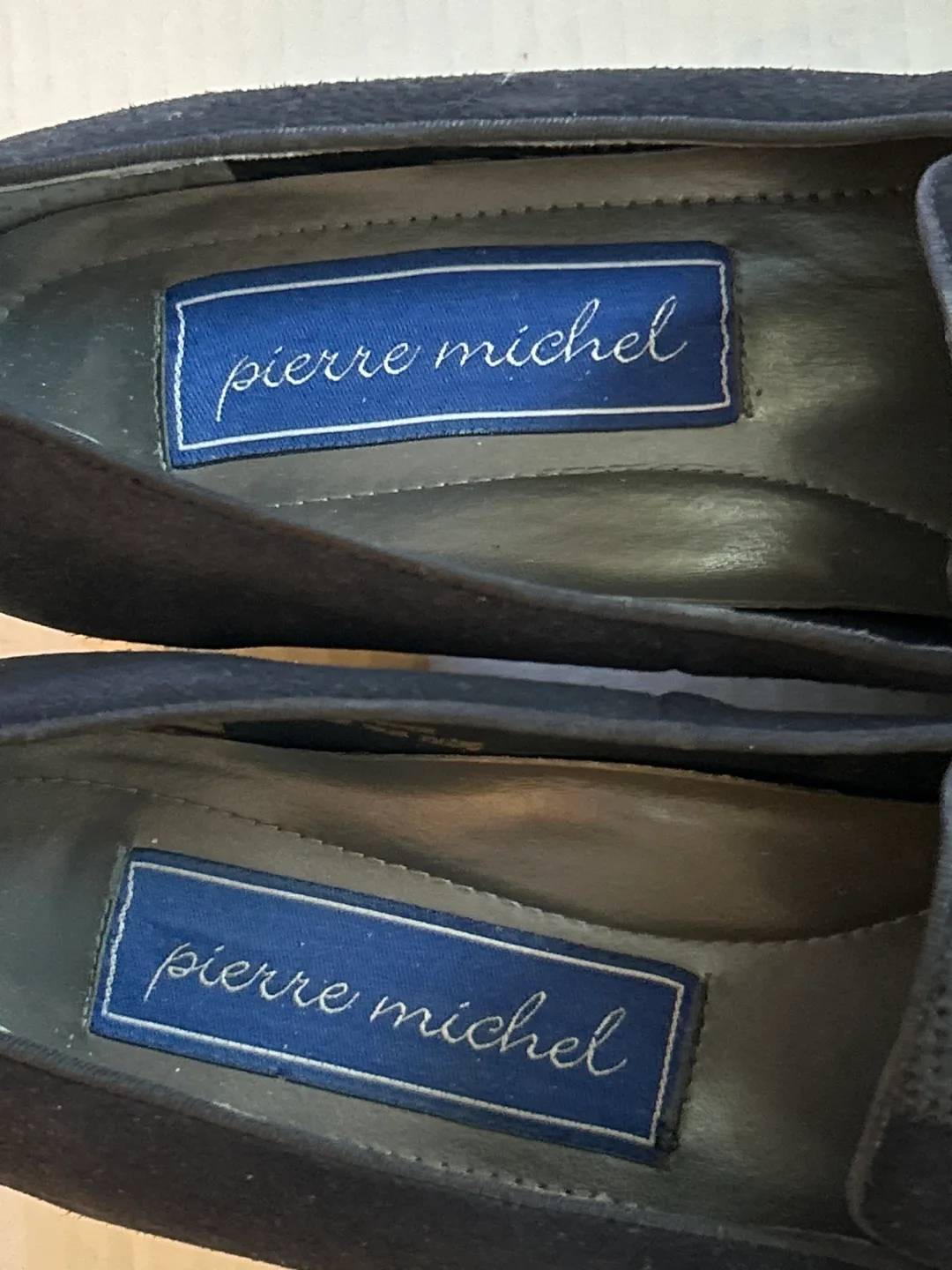 Pierre Michel Black Suede Loafers - Size 8B image indicator(2)