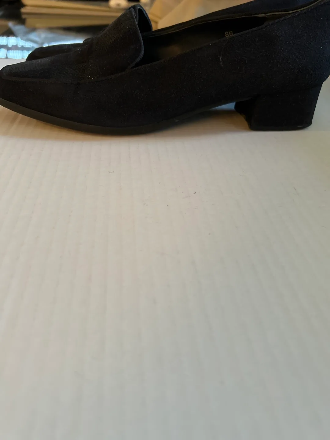 Pierre Michel Black Suede Loafers - Size 8B image indicator(7)