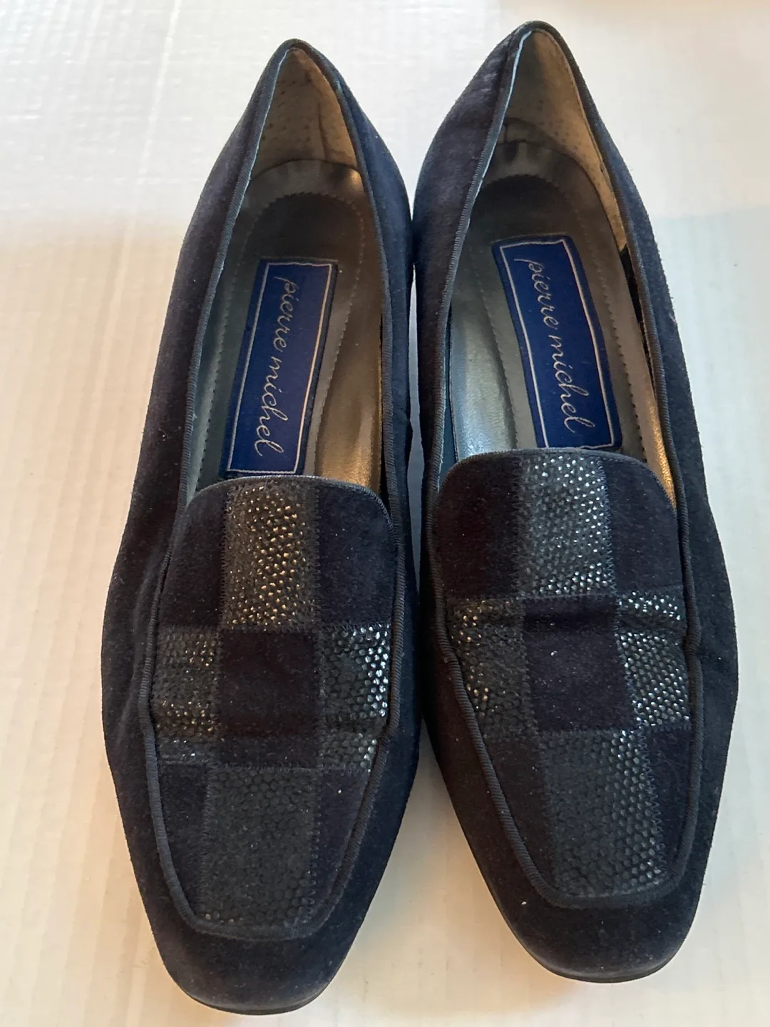 Pierre Michel Black Suede Loafers - Size 8B image indicator(8)