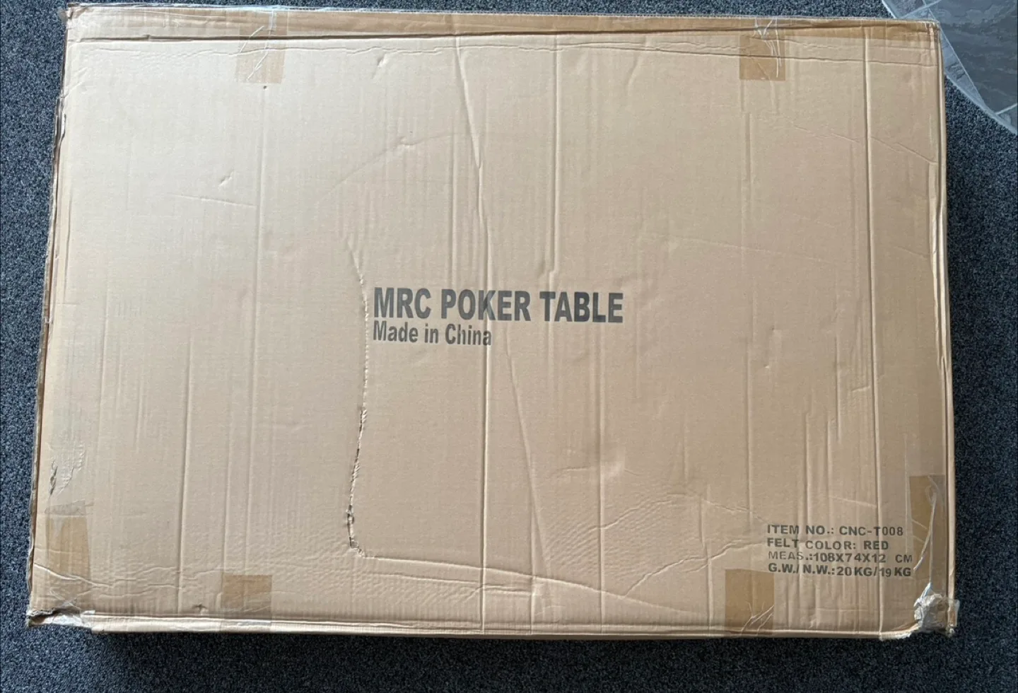 MRC Poker Table - Red Felt, 108x74x12 cm - New in Box image indicator(2)