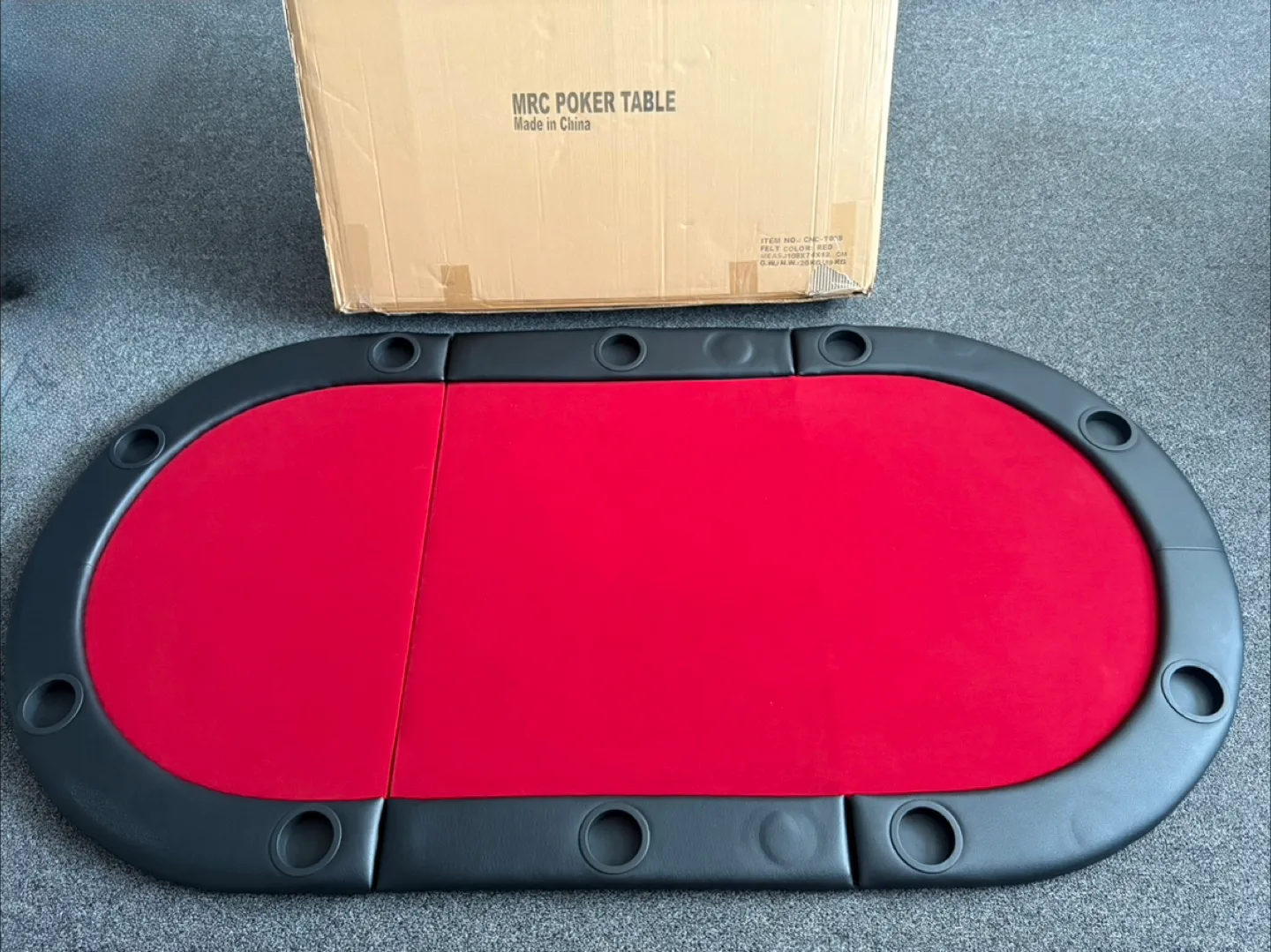 MRC Poker Table - Red Felt, 108x74x12 cm - New in Box thumbnail