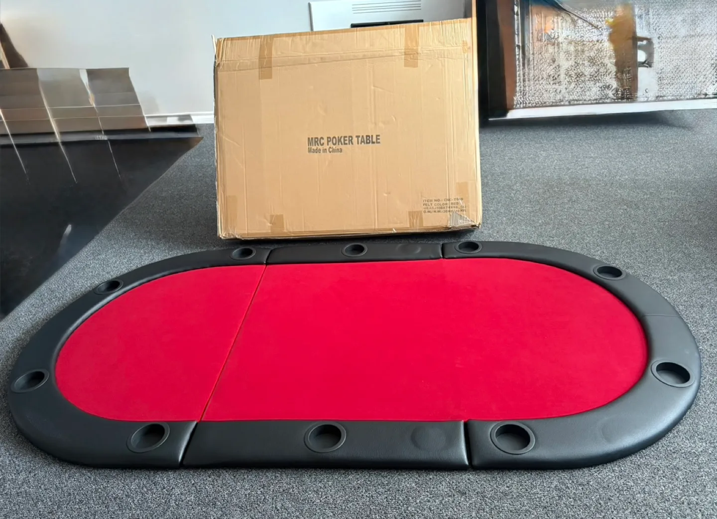 MRC Poker Table - Red Felt, 108x74x12 cm - New in Box image indicator(4)
