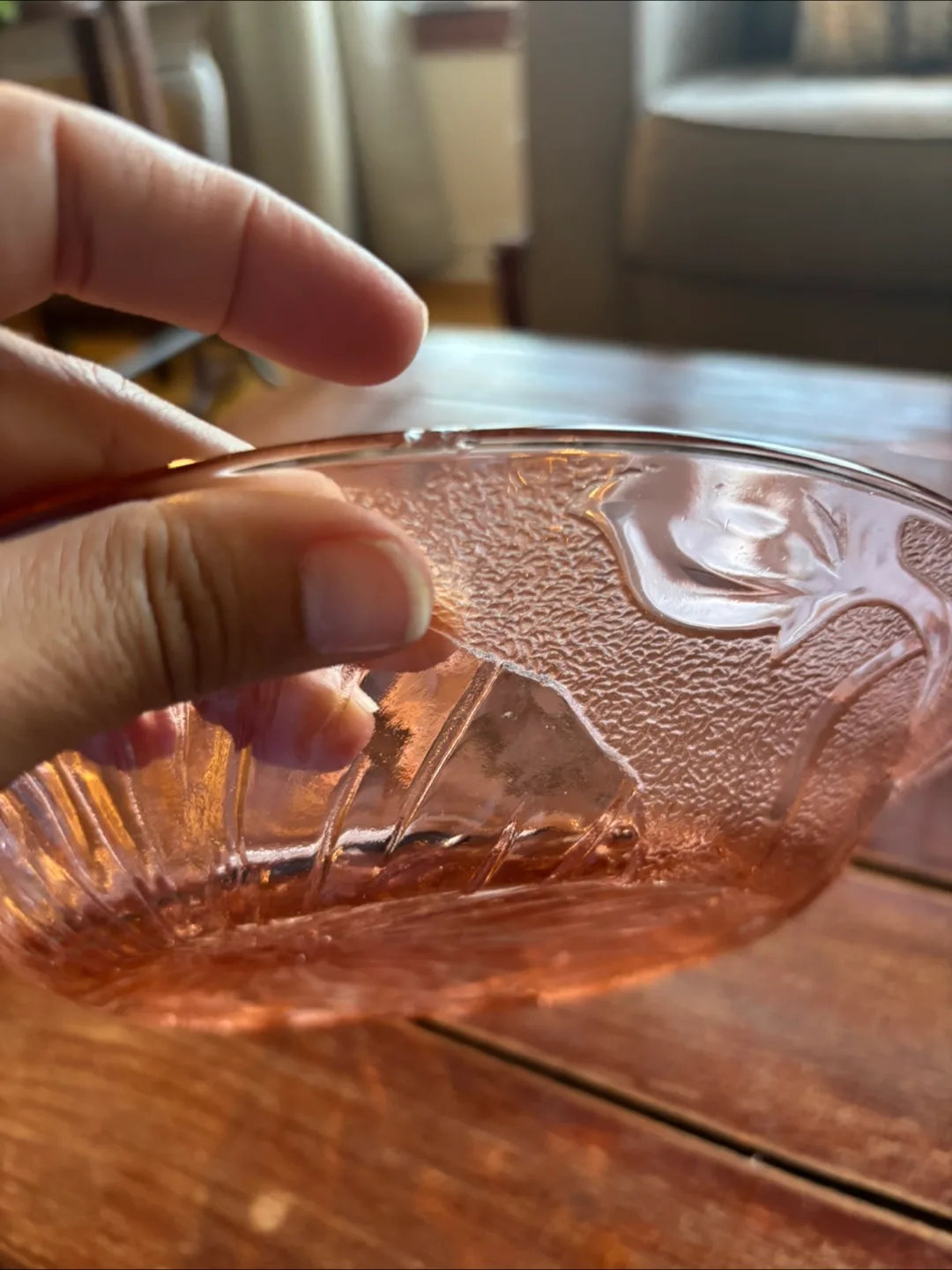 Vintage Pink Depression Glass Plates (Set of 4) image indicator(5)