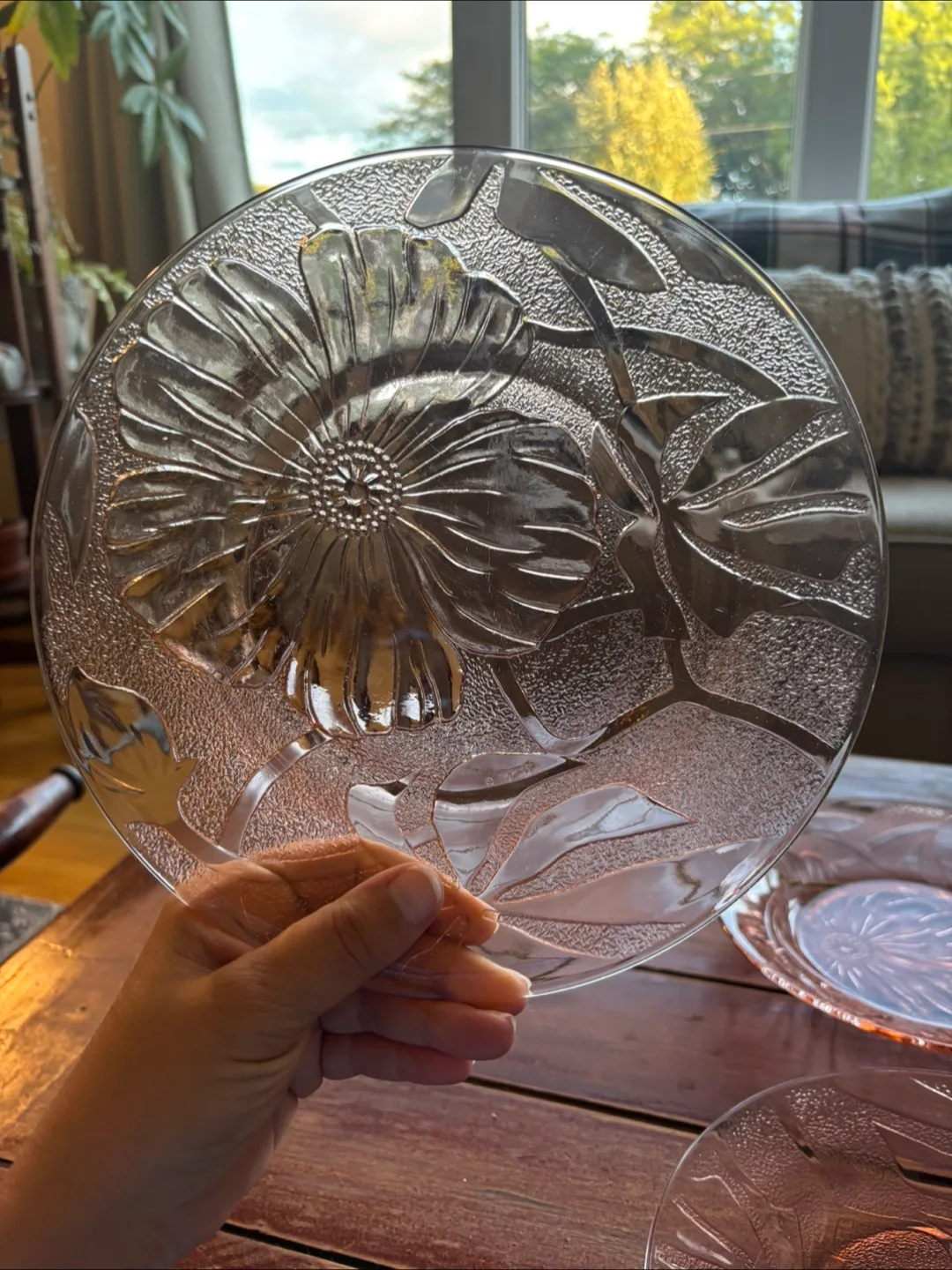 Vintage Pink Depression Glass Plates (Set of 4) image indicator(2)