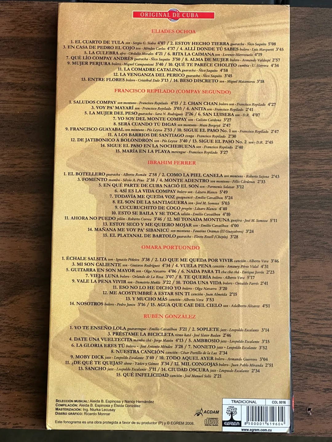 🥕5 Leyendas de Cuba - Original de Cuba CD Set image indicator(2)