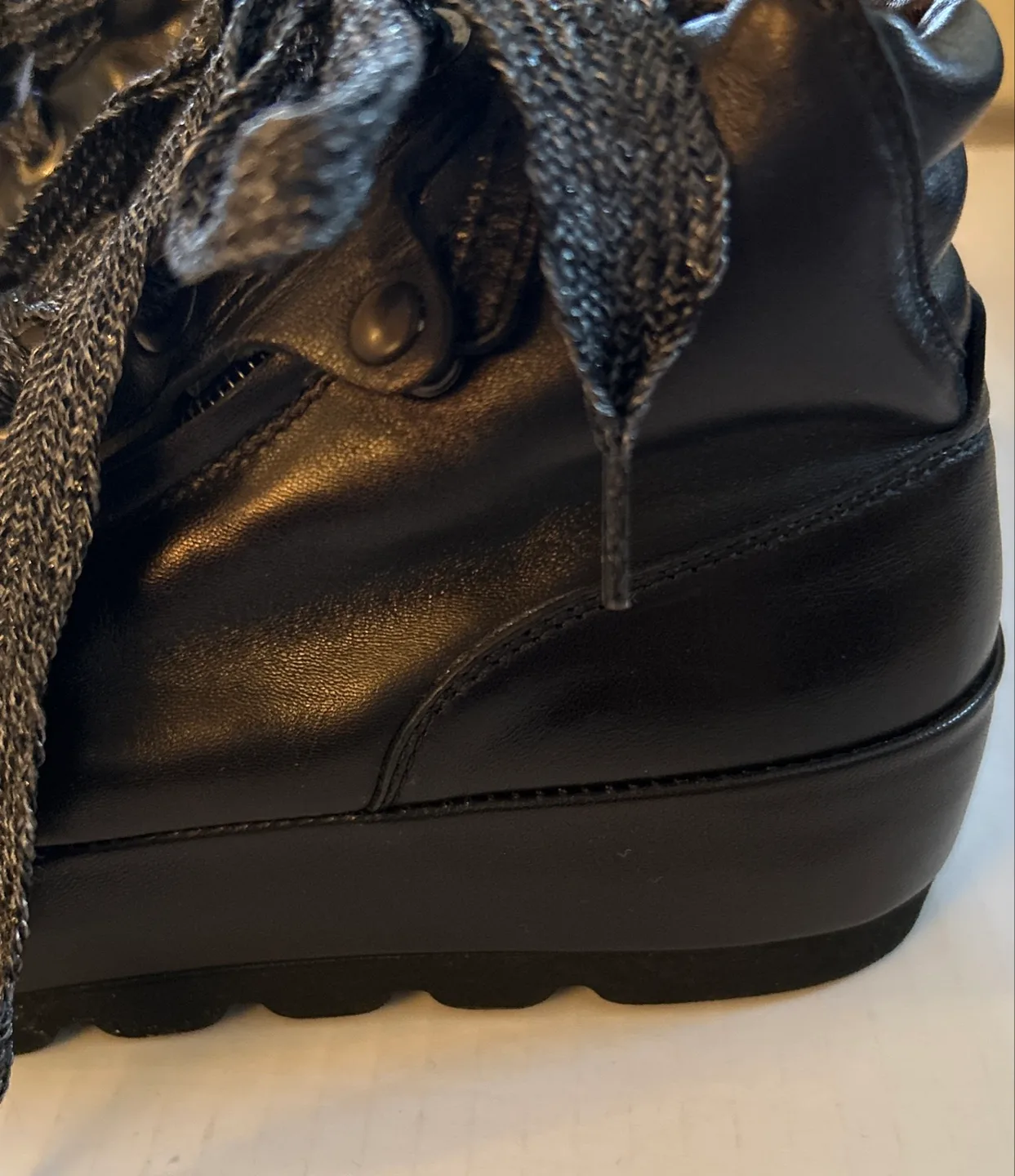 Black Leather Ankle Boots with Zipper Detail image indicator(3)