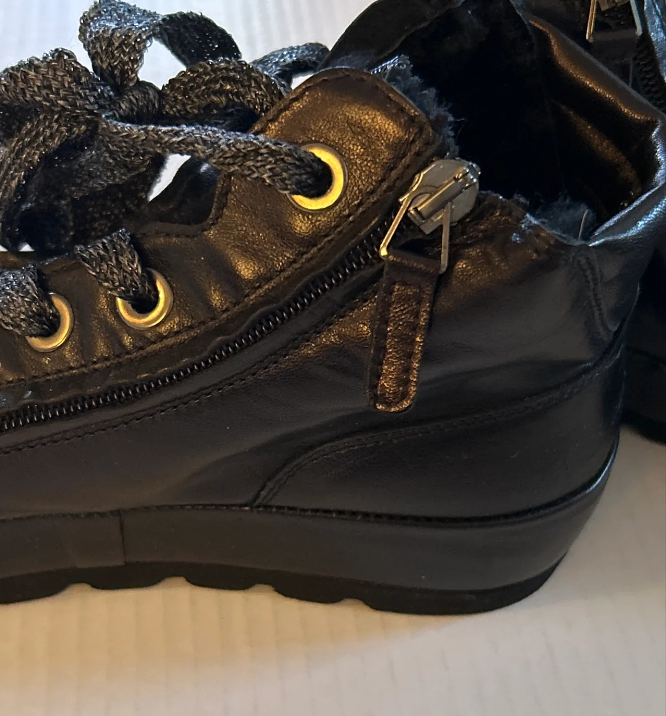 Black Leather Ankle Boots with Zipper Detail image indicator(5)