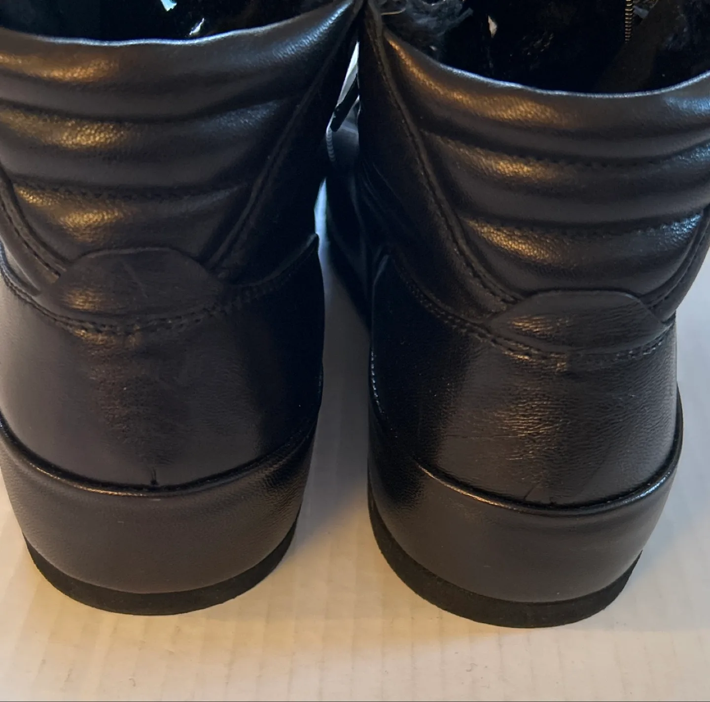 Black Leather Ankle Boots with Zipper Detail image indicator(7)