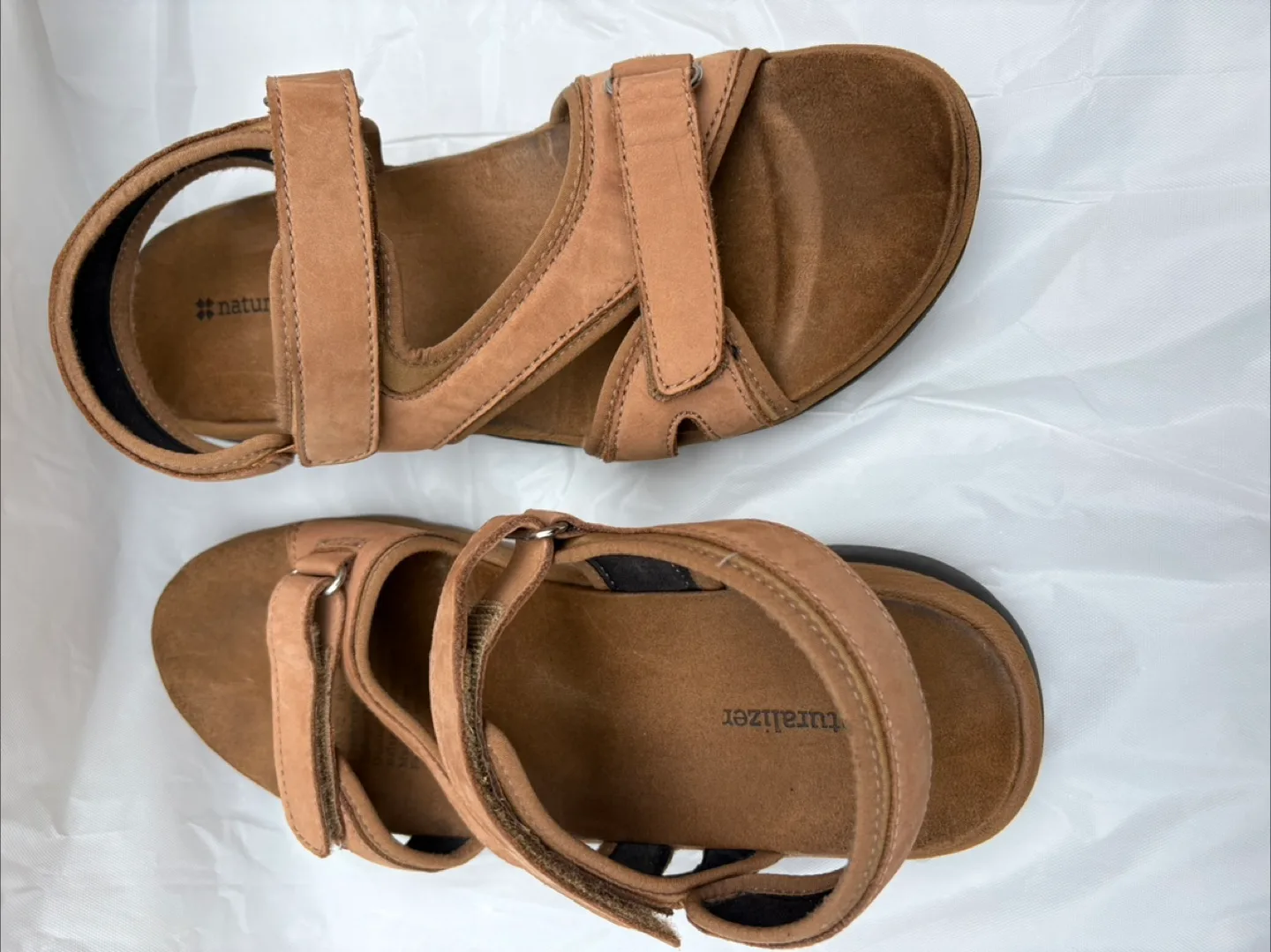 Naturalizer Brown Leather Sandals - women’s size 10 W image indicator(4)