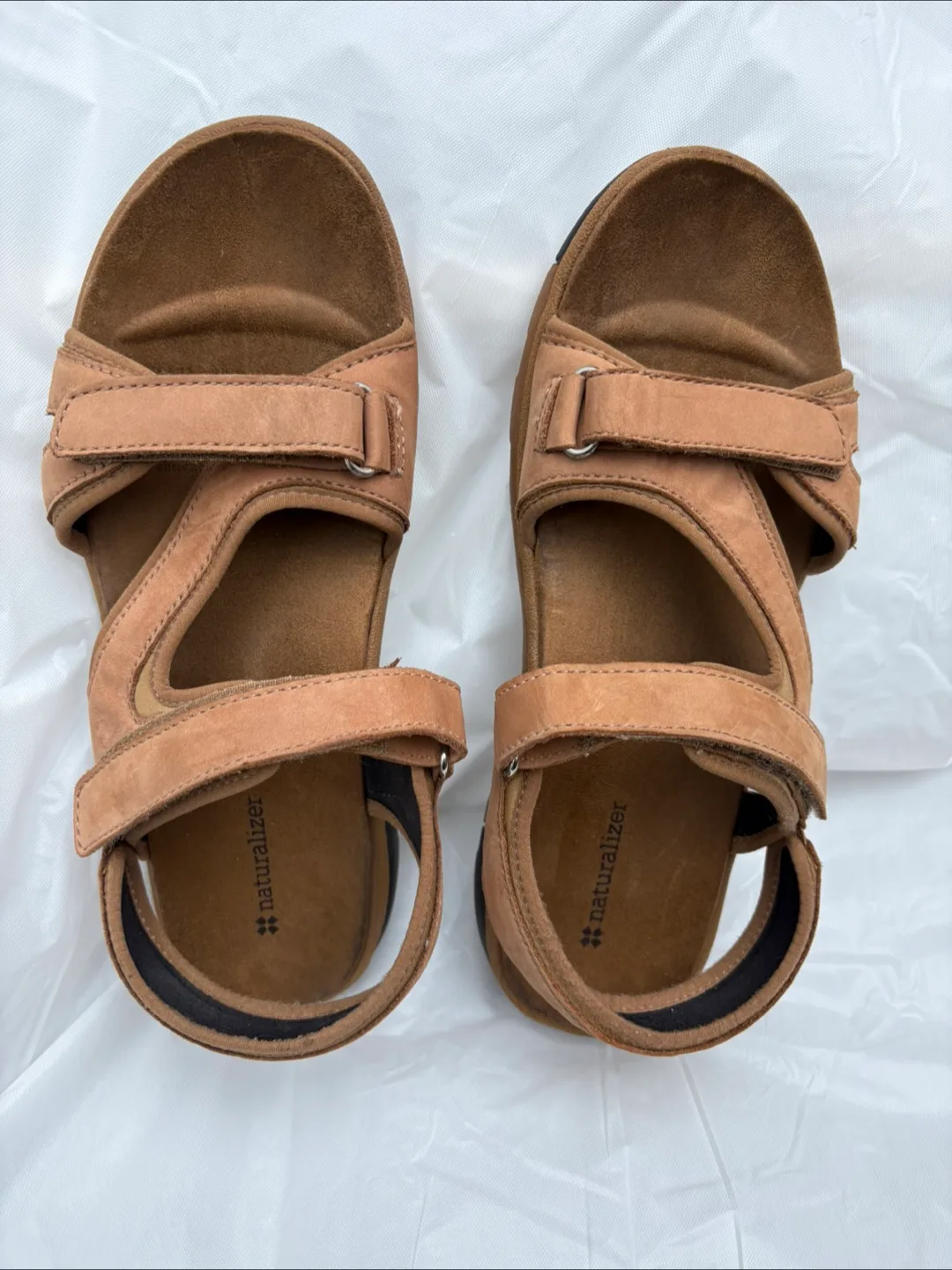 Naturalizer Brown Leather Sandals - women’s size 10 W thumbnail