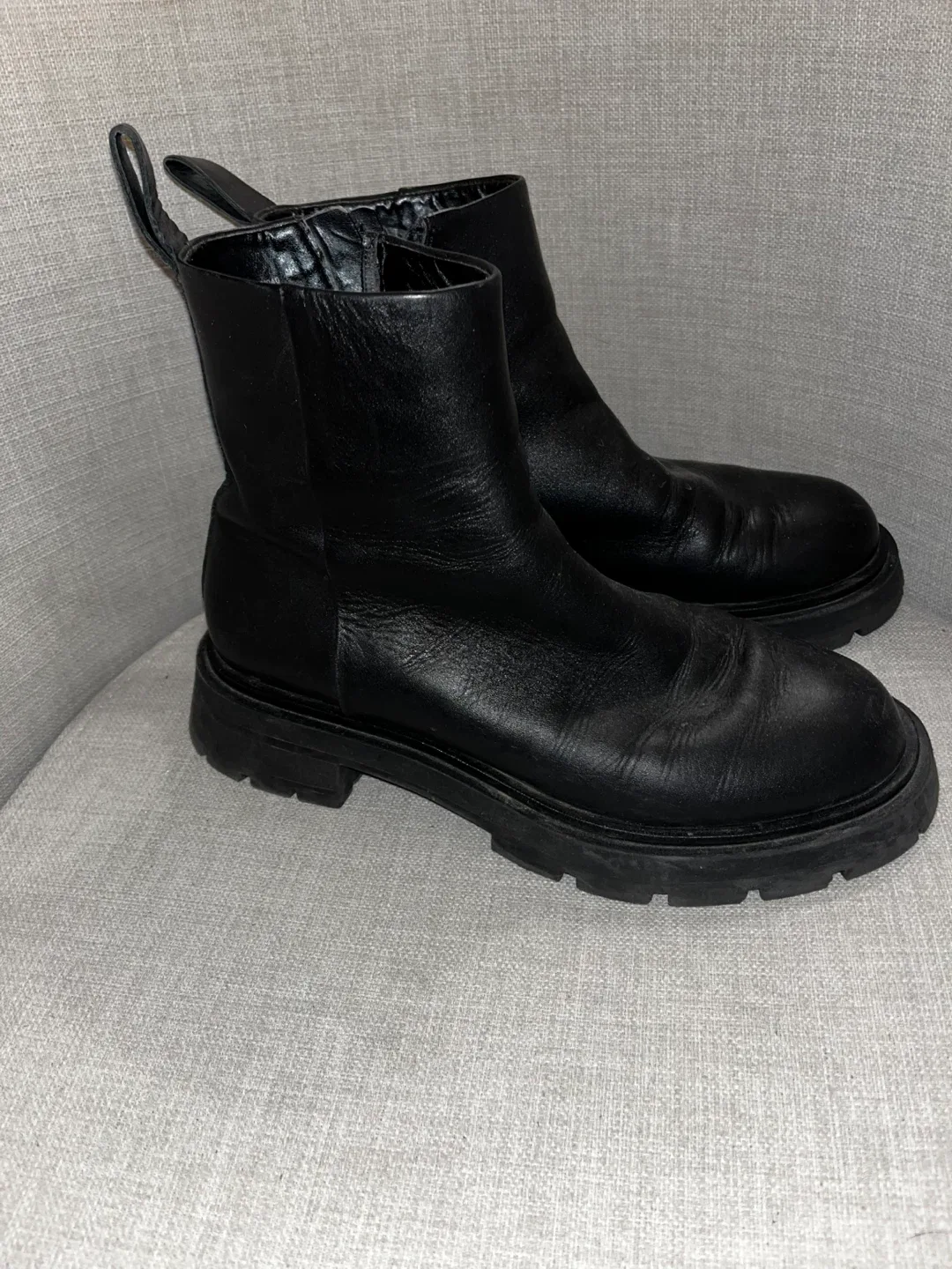 Zara Black Ankle Boots - Size 39 image indicator(4)