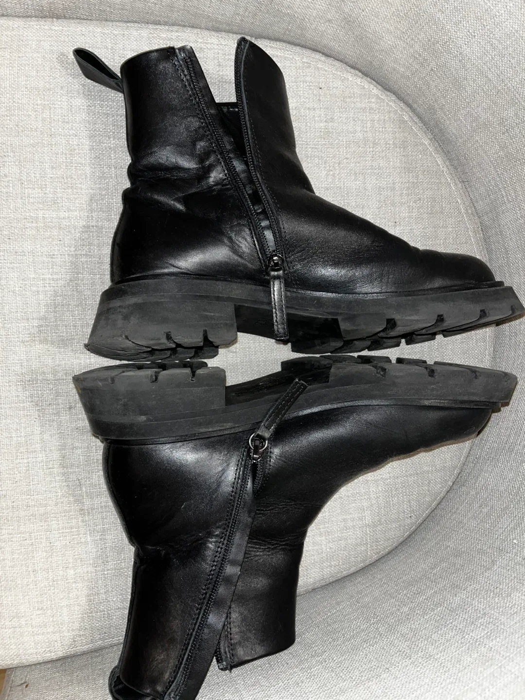 Zara Black Ankle Boots - Size 39 image indicator(6)