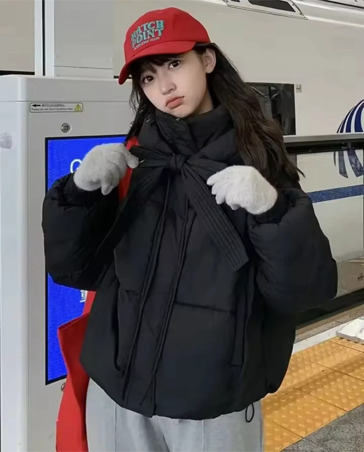 Cropped Black Puffer Jacket thumbnail