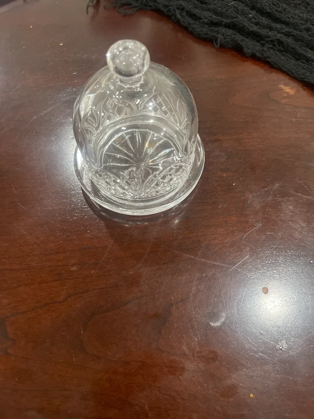 Clear Glass Butter Dish with Lid thumbnail