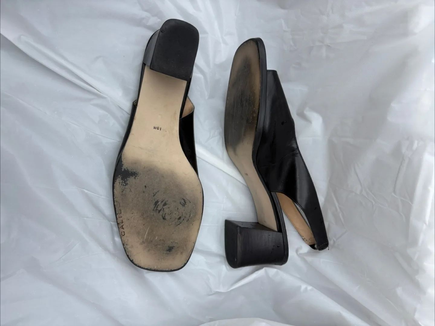 Calico Black Leather Slingback Heels - classic - Size 10 image indicator(4)