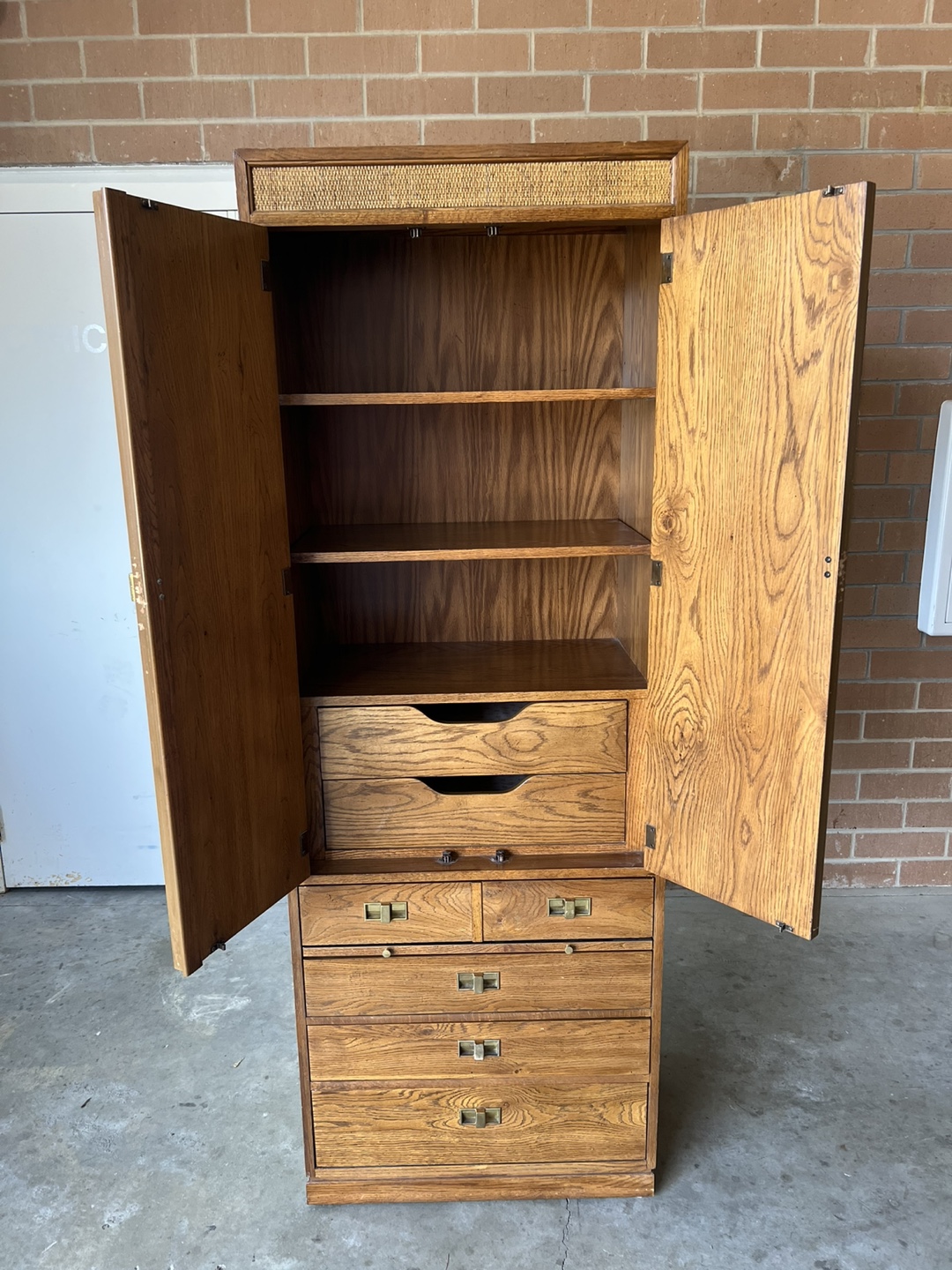 Wooden Armoire with Drawers and Shelves - photo 2
