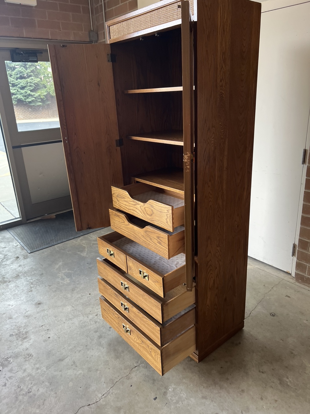 Wooden Armoire with Drawers and Shelves - photo 4