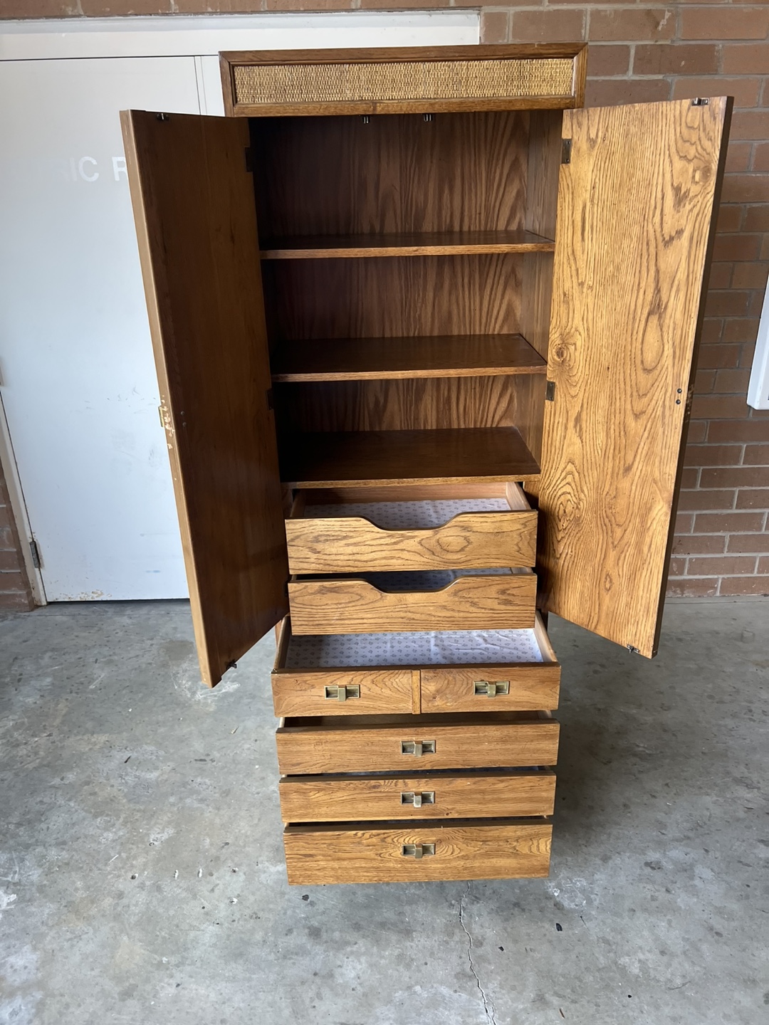 Wooden Armoire with Drawers and Shelves - photo 3