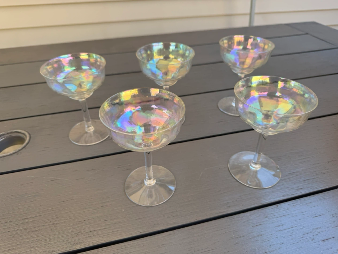 Set of 5 Iridescent Coupe Glasses - photo 4