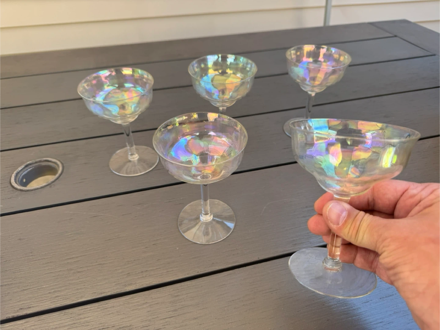 Set of 5 Iridescent Coupe Glasses - photo 2
