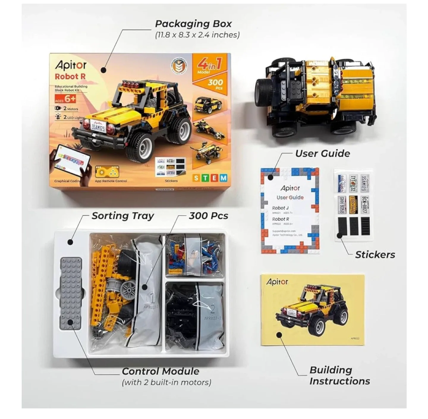 Apitor Robot R 4-in-1 Building Kit, STEM Coding Toy image indicator(8)