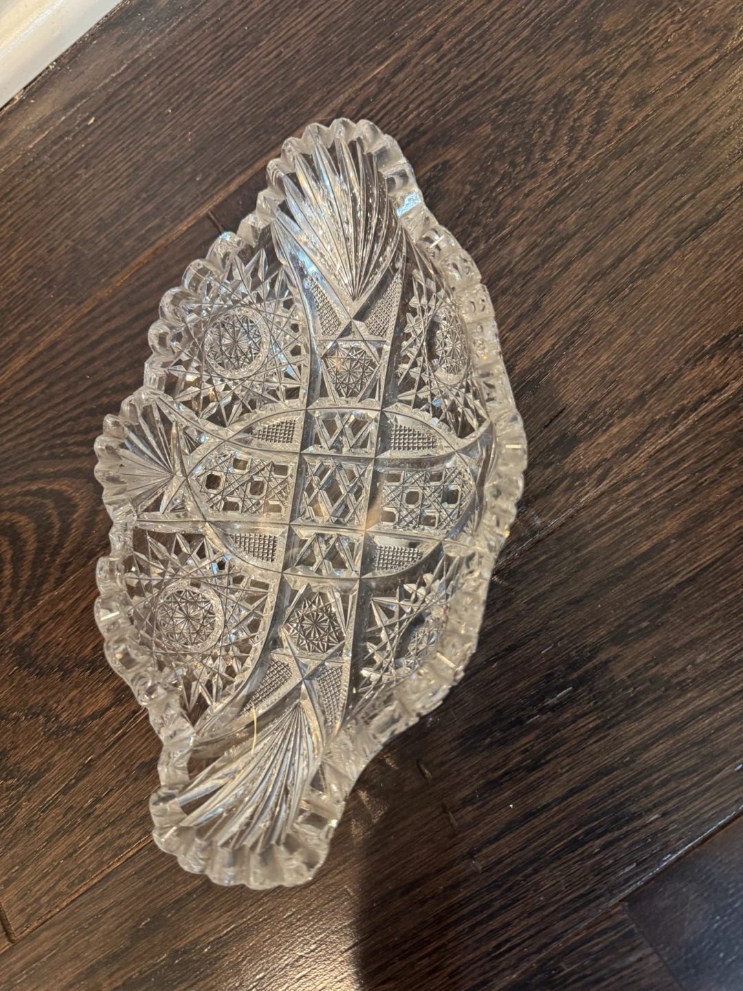 Vintage Cut Crystal Glass Bowl - photo 2