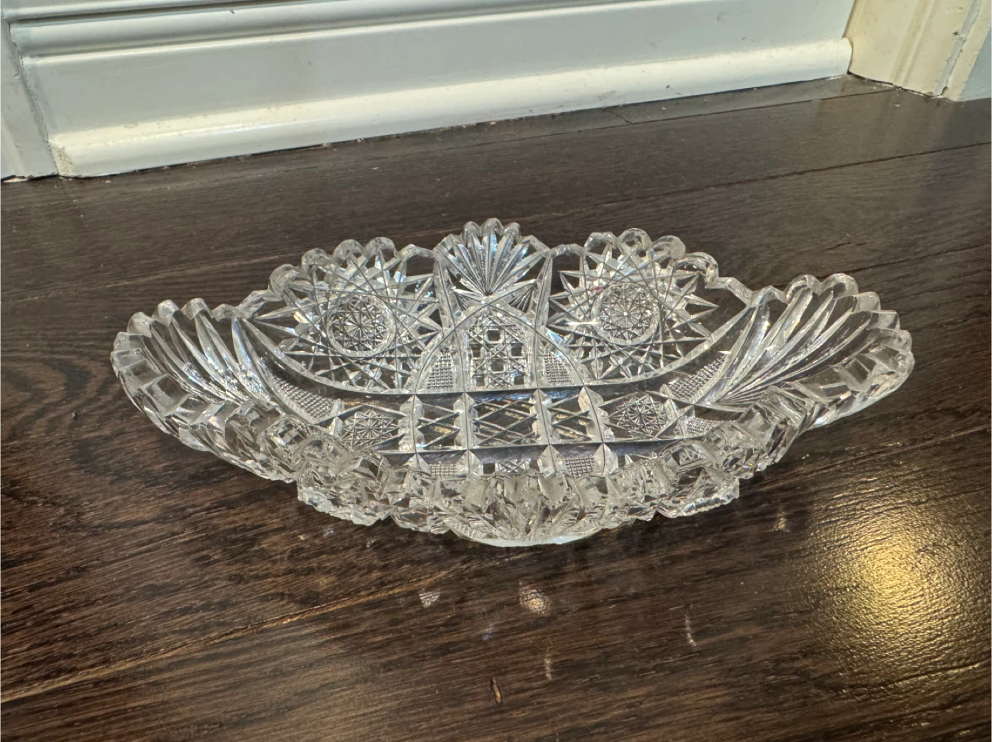 Vintage Cut Crystal Glass Bowl