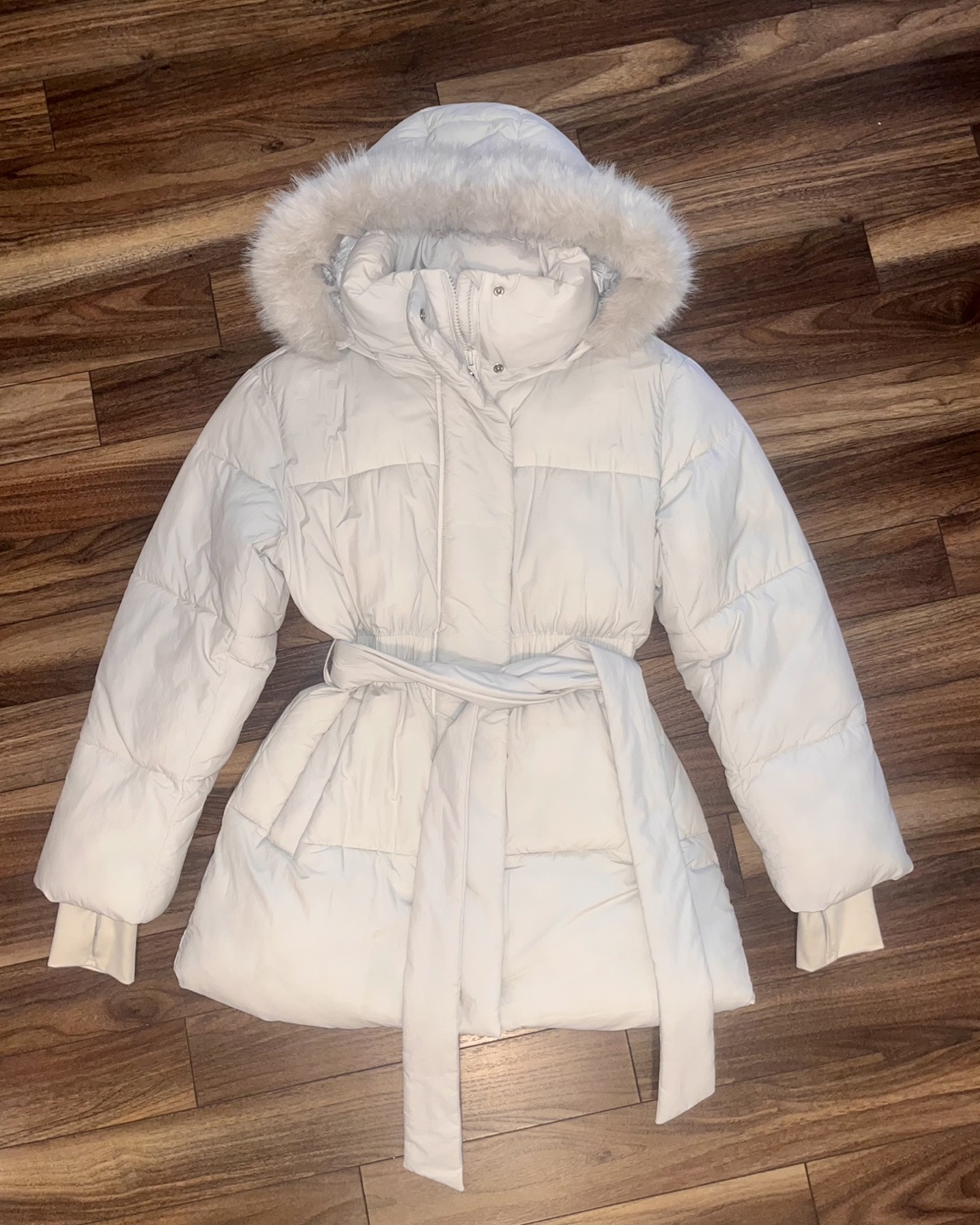 GAP Cream Puffer Coat - Size M