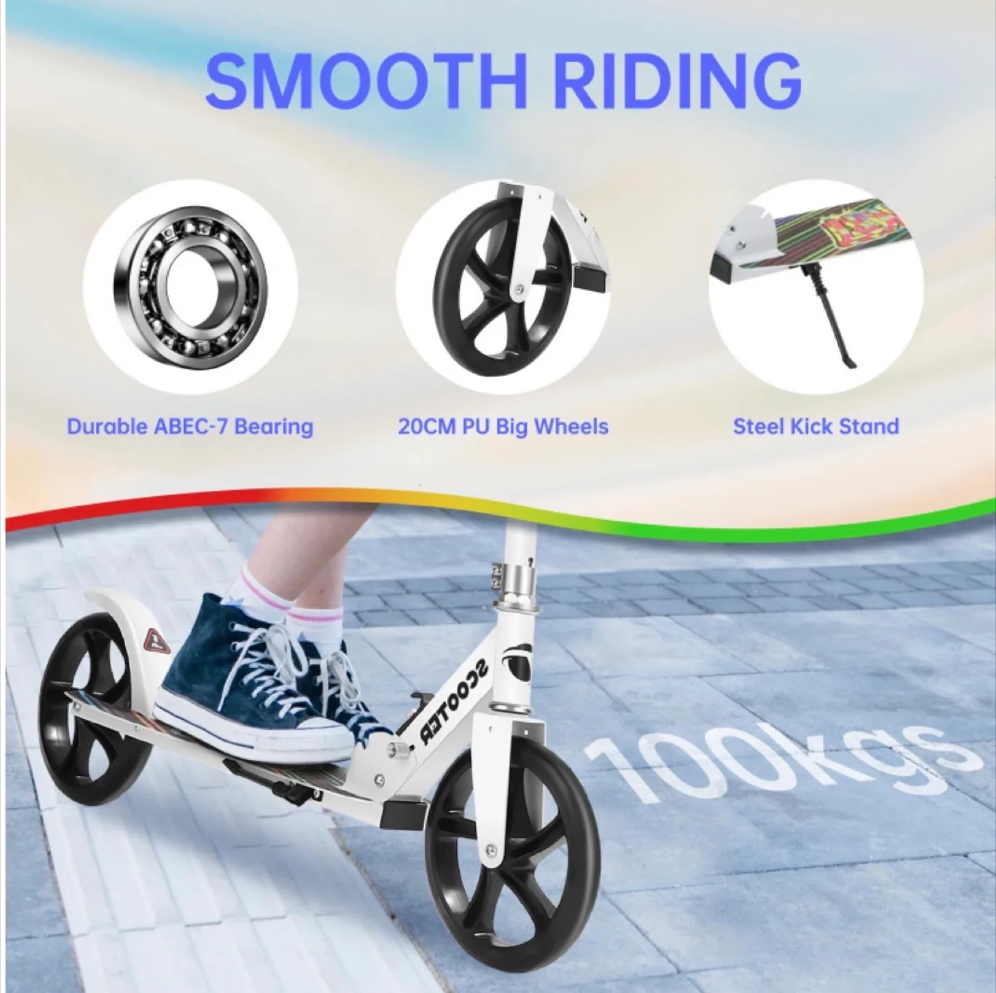 Scooter for Kids 8-12 Adjustable, Foldable, Portable image indicator(2)