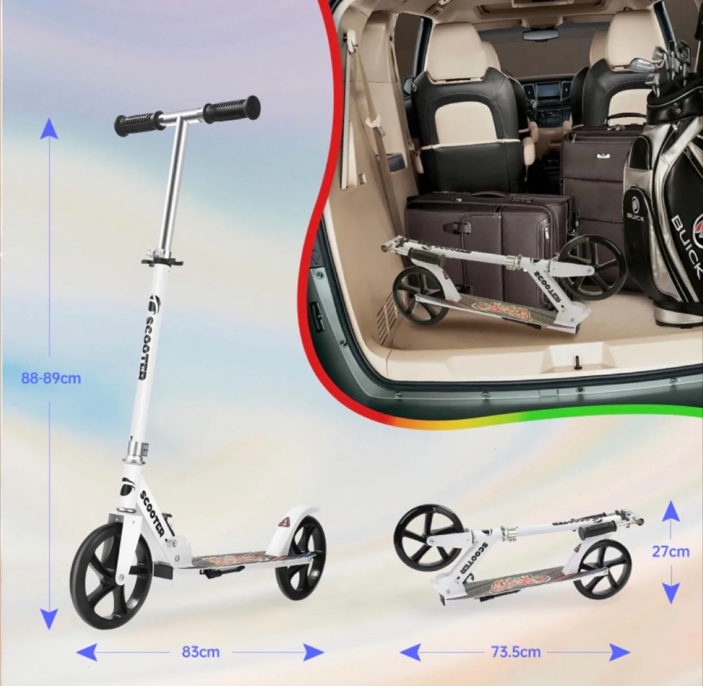 Scooter for Kids 8-12 Adjustable, Foldable, Portable image indicator(6)