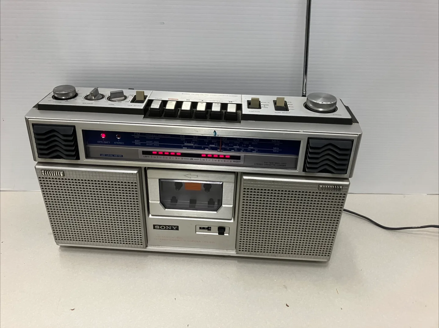 Vintage Sony boombox CFS-63S stereo cassette radio thumbnail