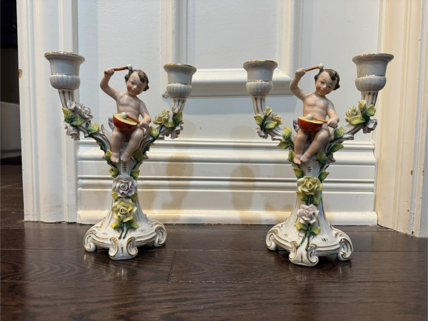 Vintage German Porcelain Candelabras (Pair)
