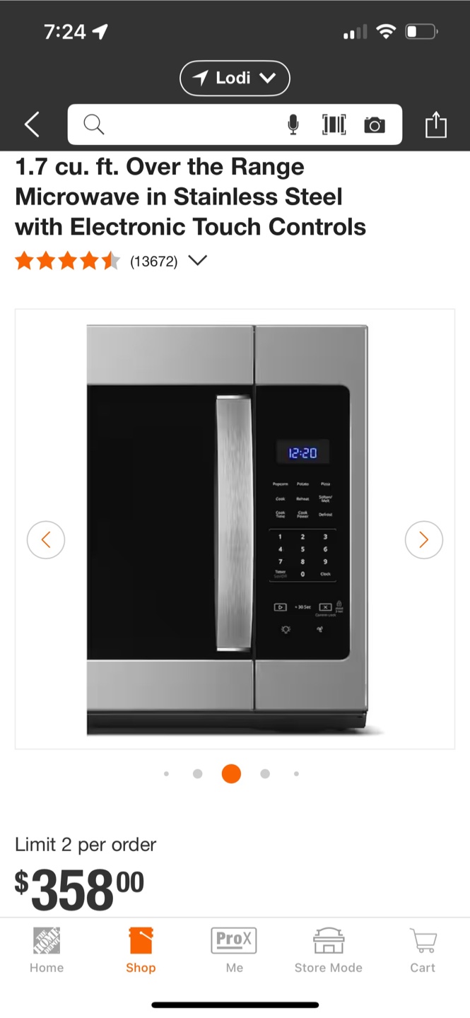 Whirlpool 1.7 cu. ft. Over the Range Microwave - photo 2