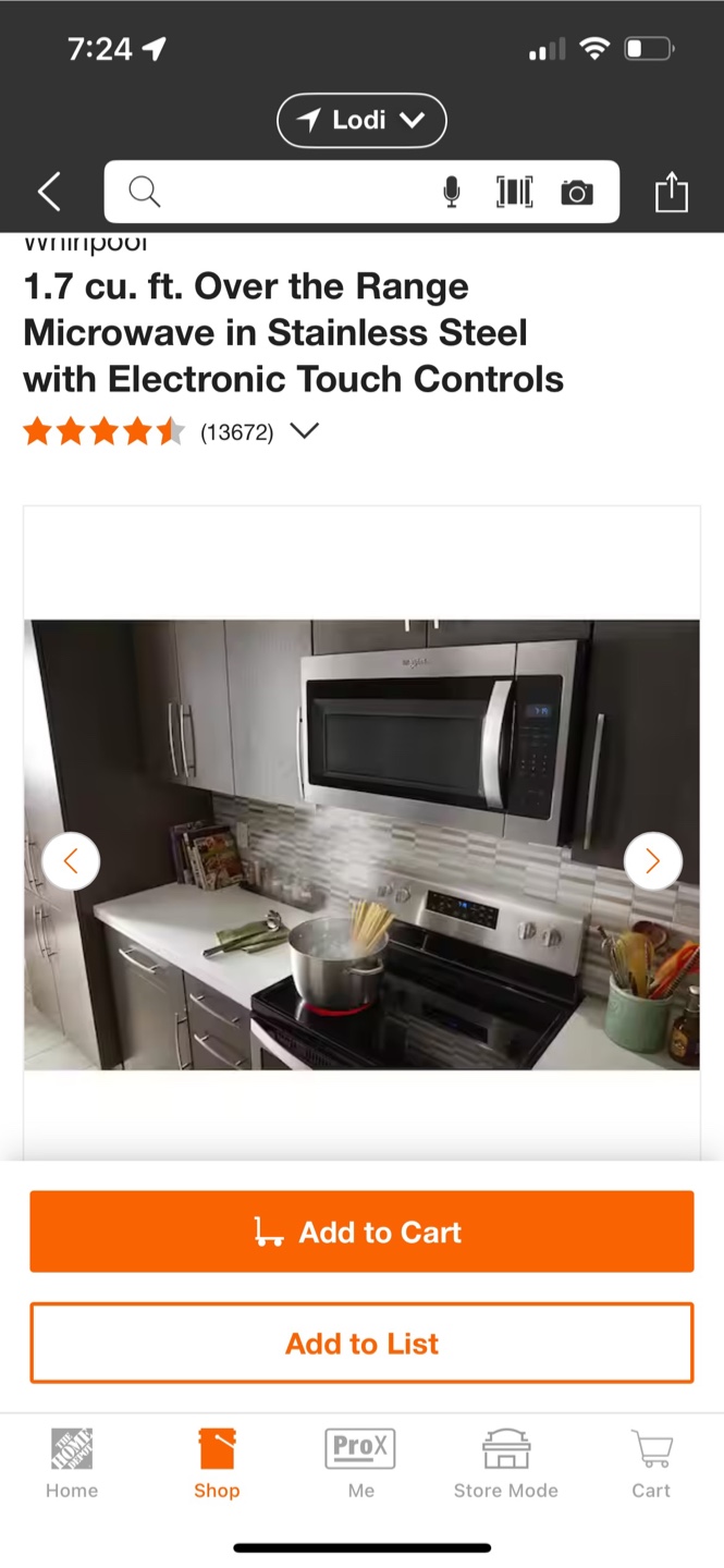 Whirlpool 1.7 cu. ft. Over the Range Microwave - photo 3