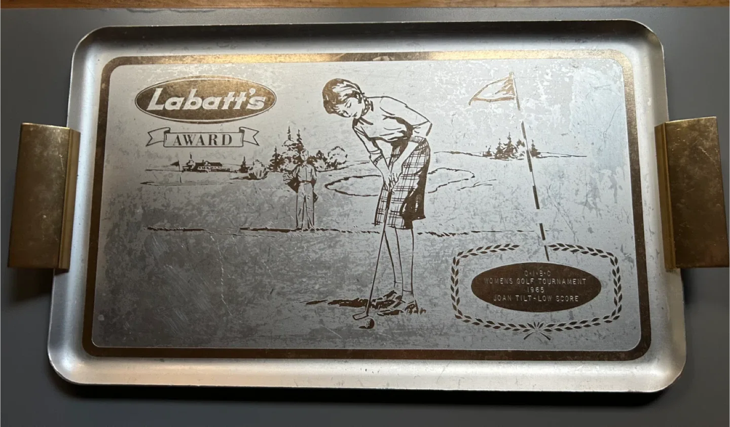 MCM 1960s Vintage Labatt’s beer Award trophy golf women thumbnail