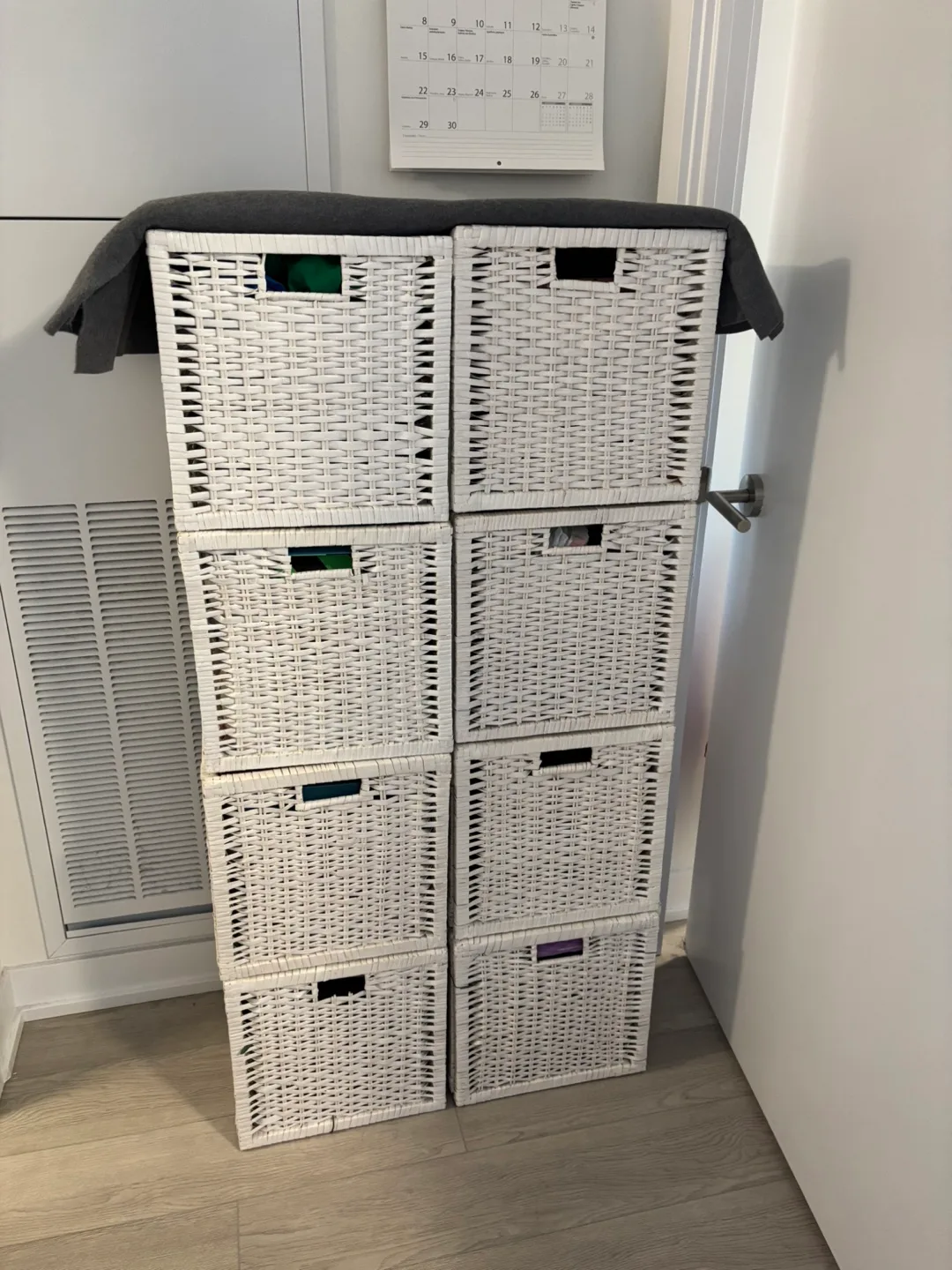 White Wicker Storage Baskets - Set of 8 (or separate) image indicator(2)