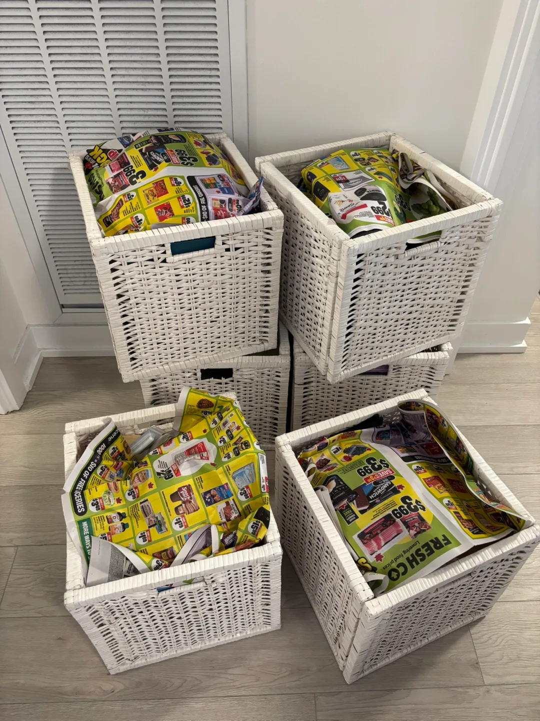 White Wicker Storage Baskets - Set of 8 (or separate) image indicator(4)