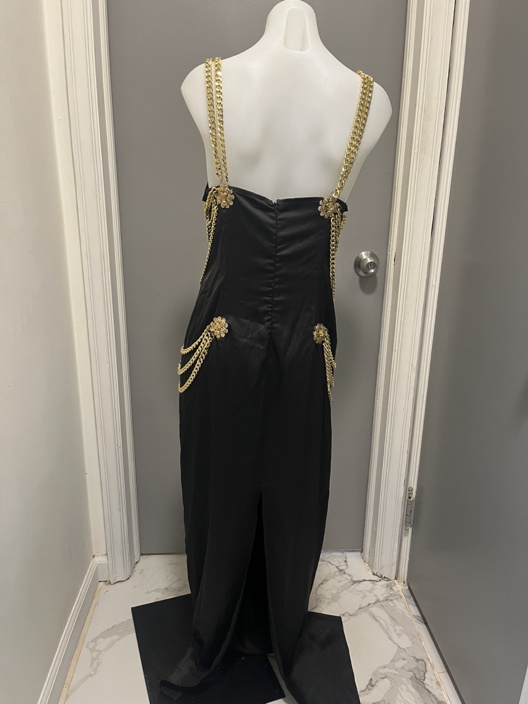 Bella Barnett style Black Dress with Gold Chain Details - photo 5