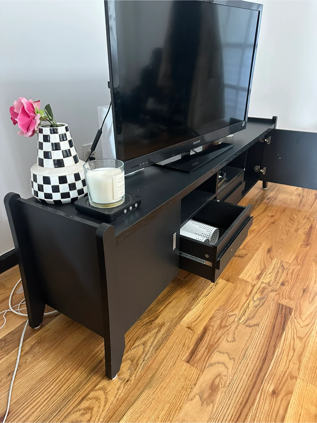 Black TV Stand/Entertainment Center - photo 2