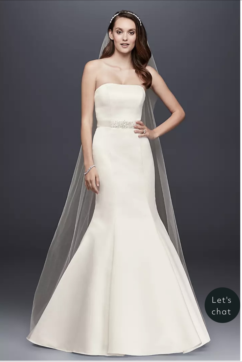 David's Bridal White Wedding Dress