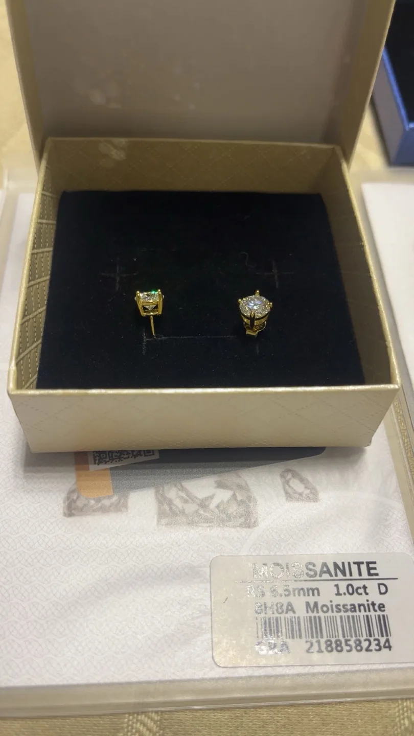 Moissanite gold earrings thumbnail