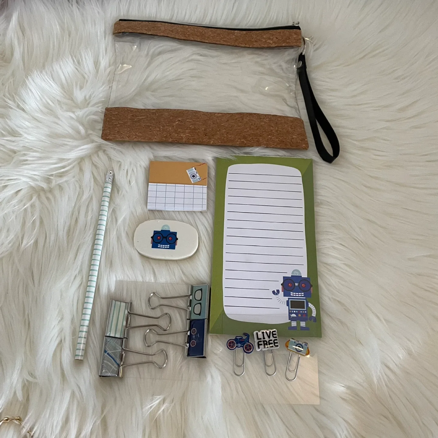 Clear Pouch with Cork Trim & Stationary image indicator(3)