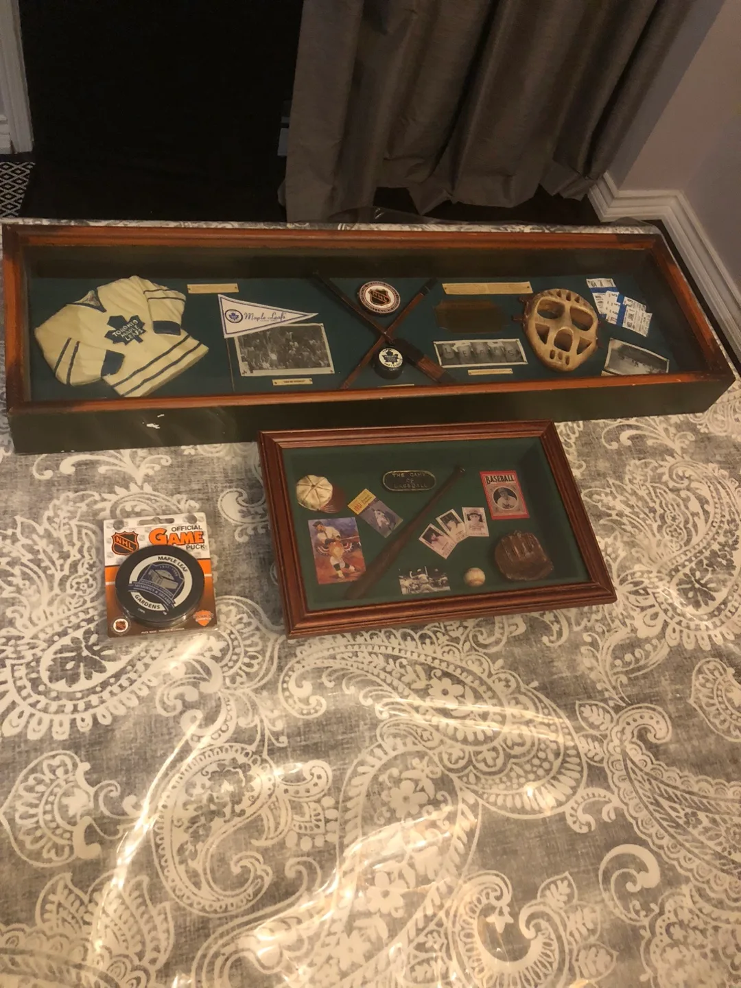 Framed Baseball & Hockey,football Memorabilia image indicator(3)