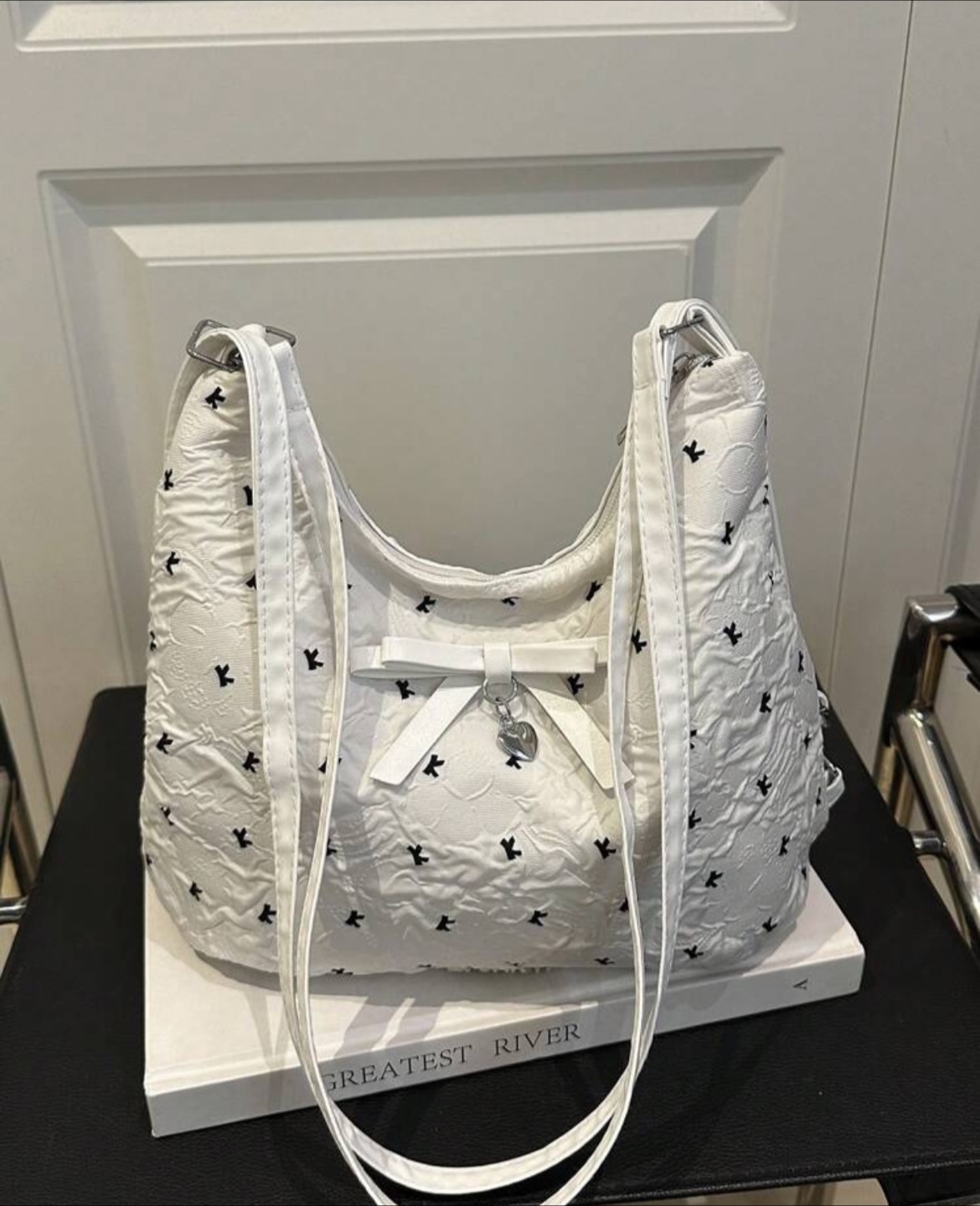 White Bag with Bow Detail